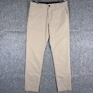 Seneca Vanta Pants Mens 34R x 32 TanJapanese Fabric Drawstring Tech Chino